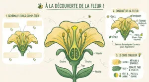 Le schéma d&rsquo;une fleur : fiche à imprimer pour enfants