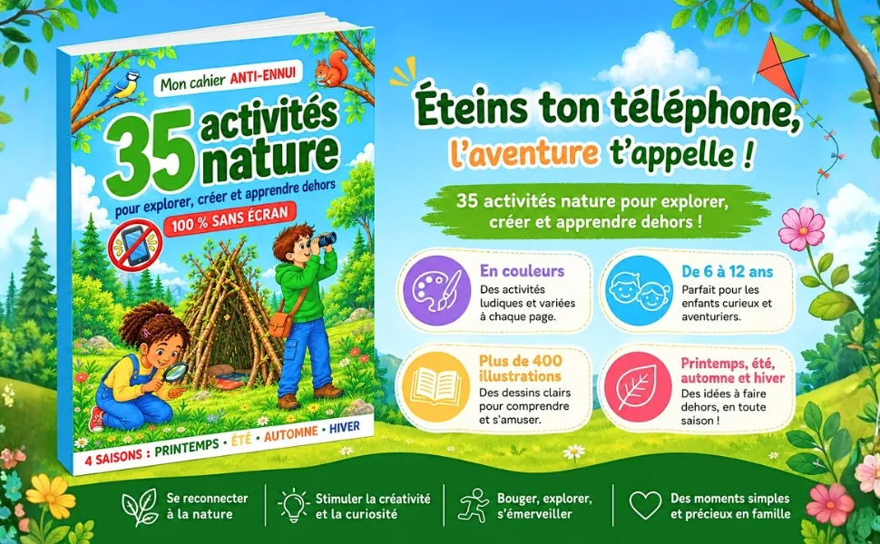 Cahier Anti-Ennui — 35 activités nature, en couleurs, de 6 à 12 ans, 4 saisons