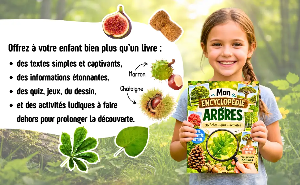 Encyclopédie arbres — quiz, jeux et dessins