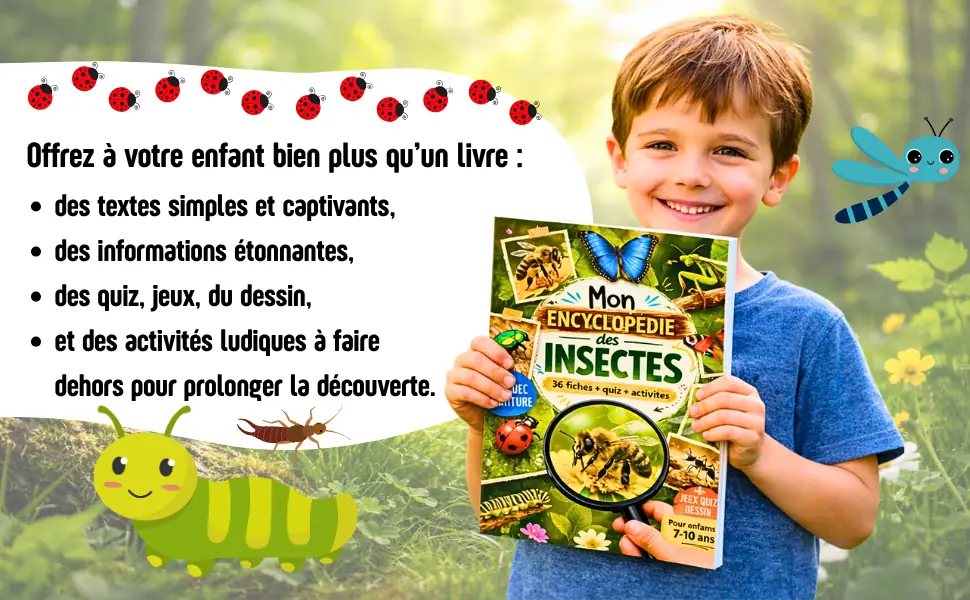 Encyclopédie insectes — quiz, jeux et dessins