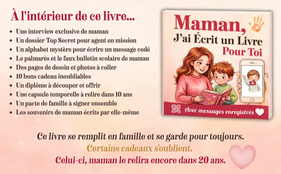 Maman livre personnalisé — ce que contient le livre à l'intérieur