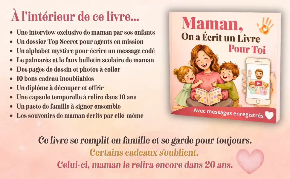 Maman, On a Écrit un Livre — messages audio et vidéo via QR code