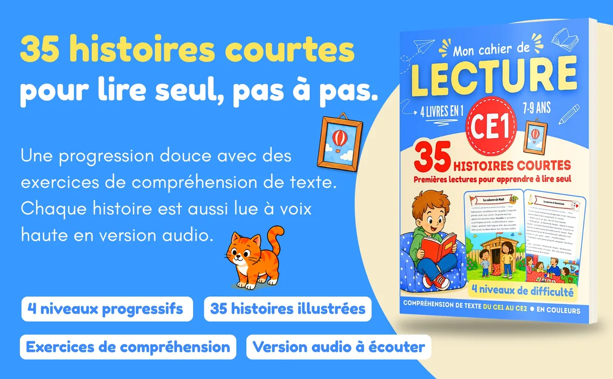 Cahier de lecture CE1 : 35 histoires courtes pour lire seul, pas à pas