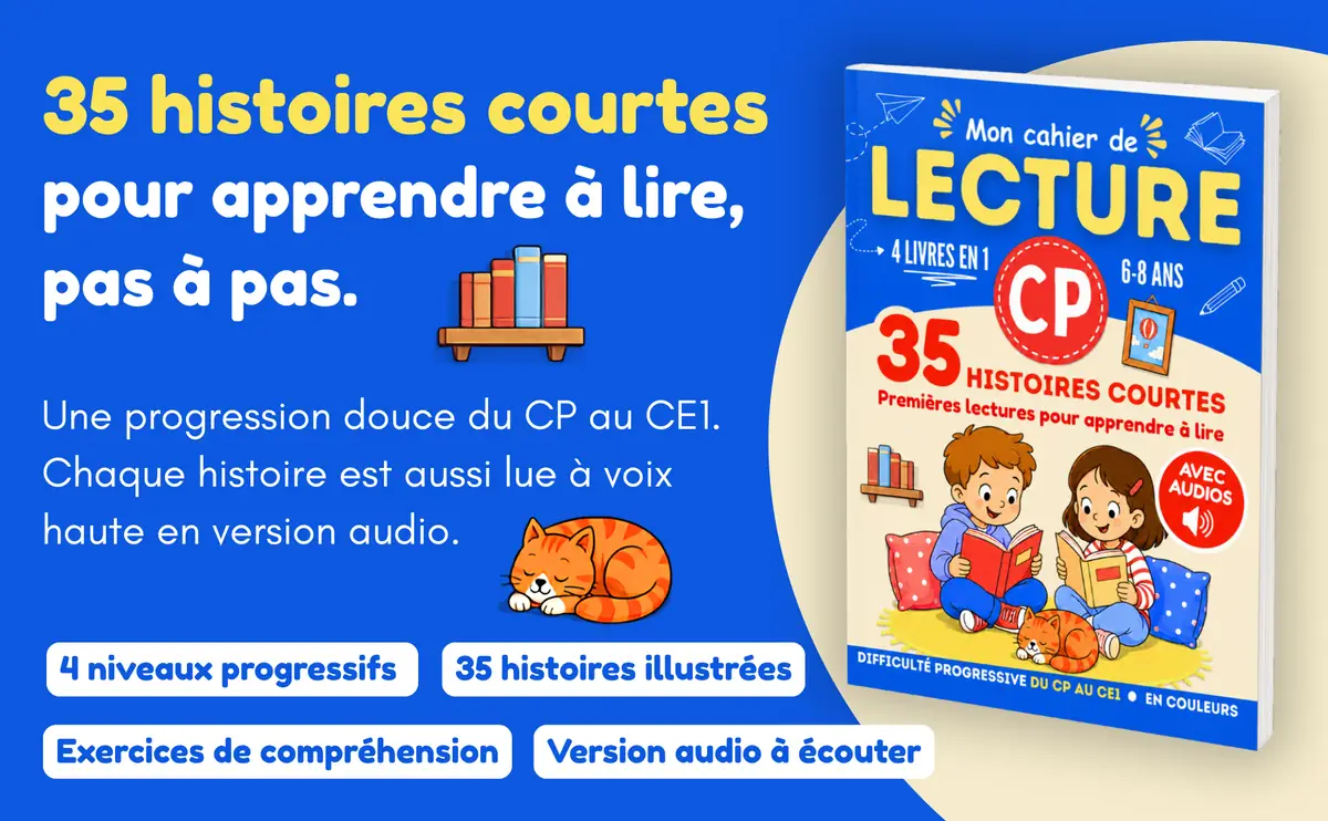 Cahier de lecture CP : 35 histoires courtes pour apprendre à lire pas à pas