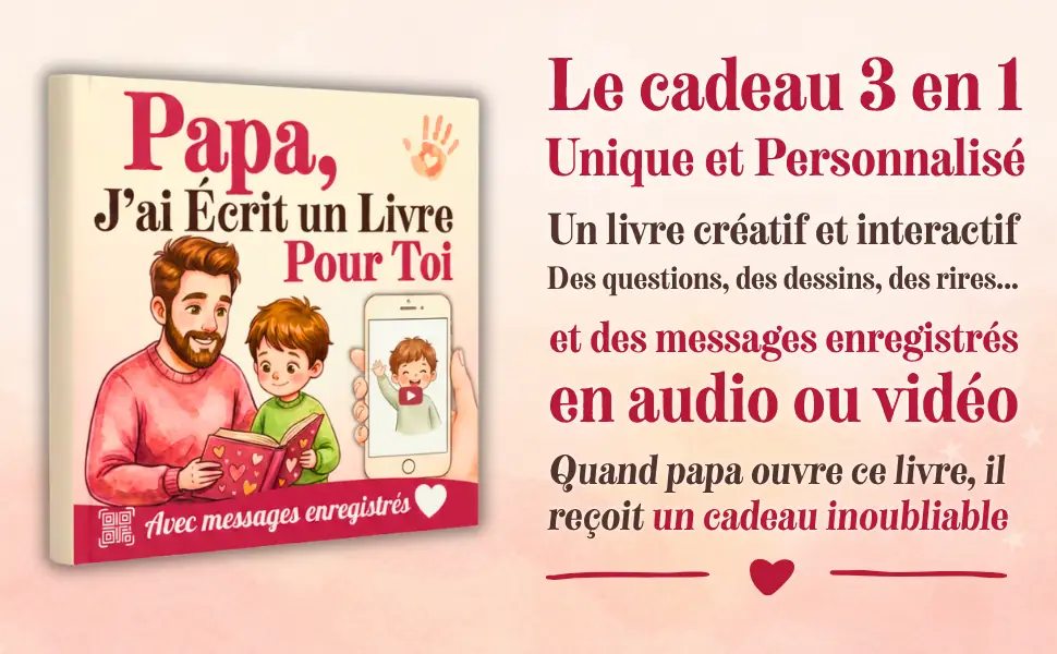 Papa livre personnalisé — le cadeau 3 en 1 unique et personnalisé