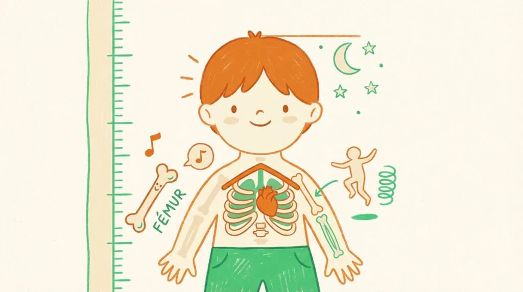 Enfant qui apprend l'anatomie et le squelette en s'amusant