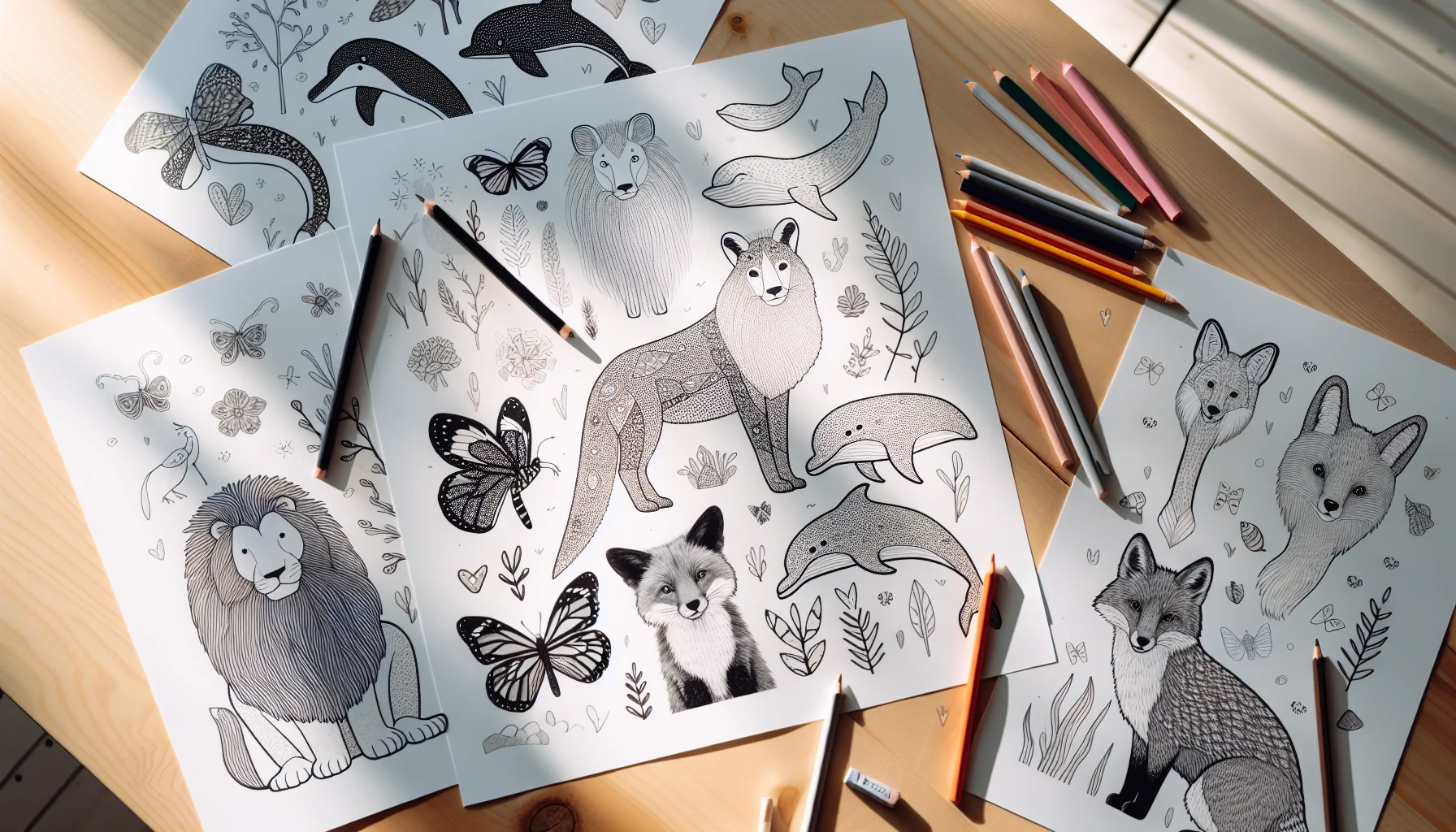 Coloriages animaux - ferme, savane, mer, forêt, dinosaures