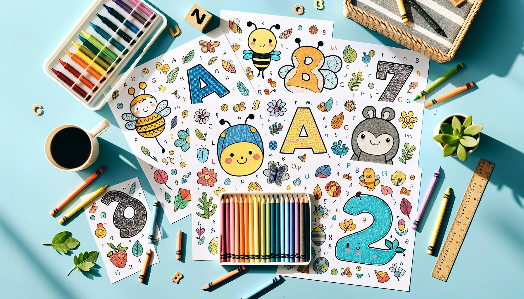 Coloriages éducatifs - alphabet, chiffres, coloriage magique