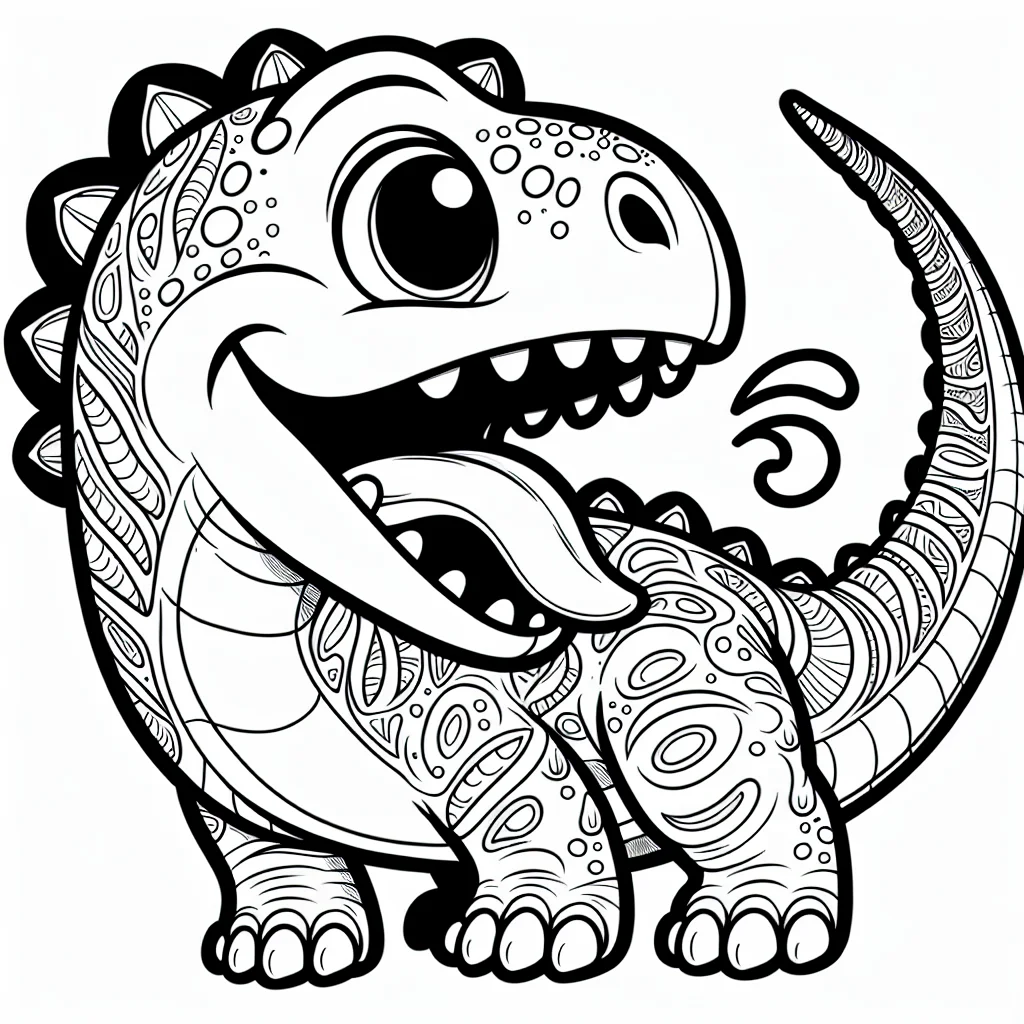 Yoshi green dinosaur tongue sticking out coloring page for kids a imprimer
