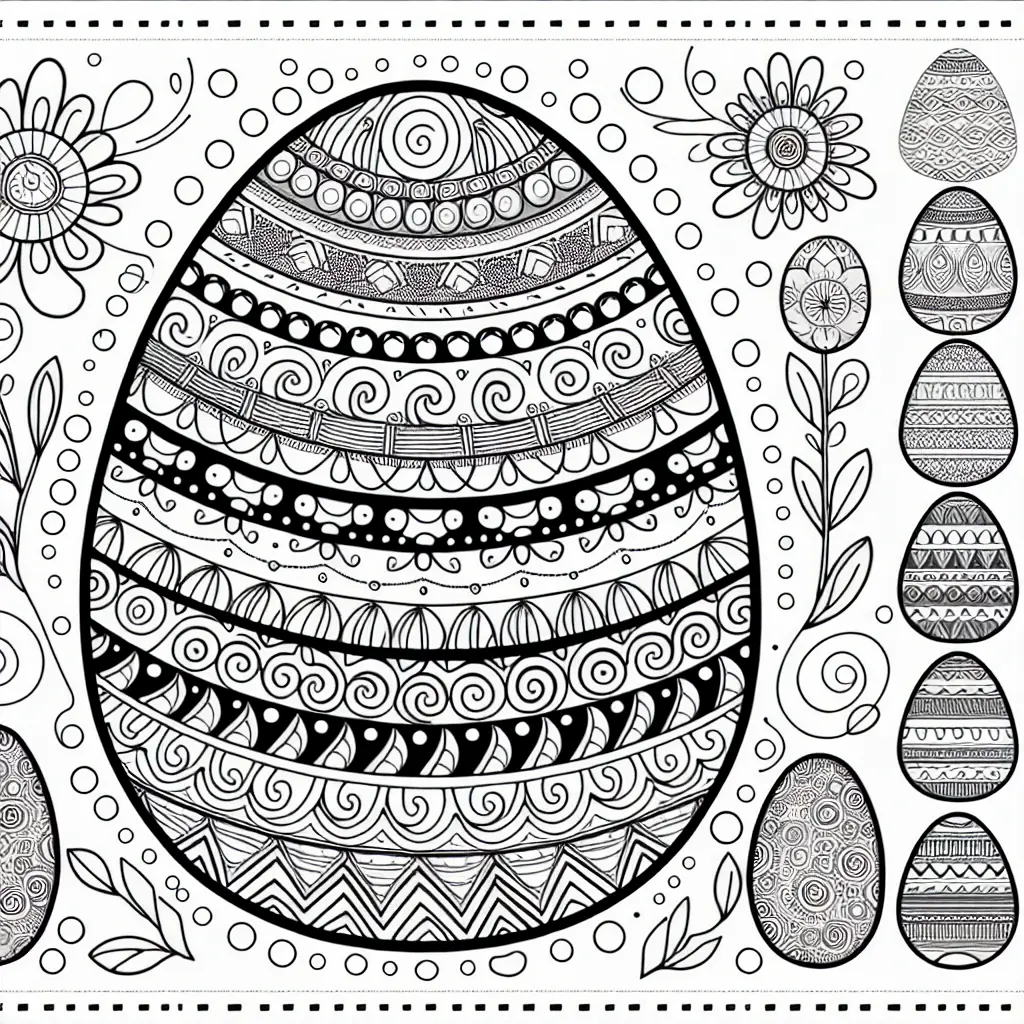 Coloriage œuf de Pâques mandala détaillé à imprimer
