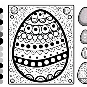 Coloriage œuf de Pâques à pois maternelle à imprimer
