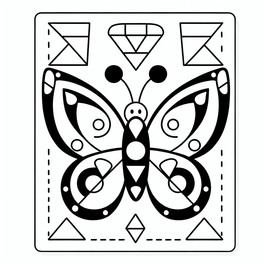 Coloriage papillon géométrique à imprimer