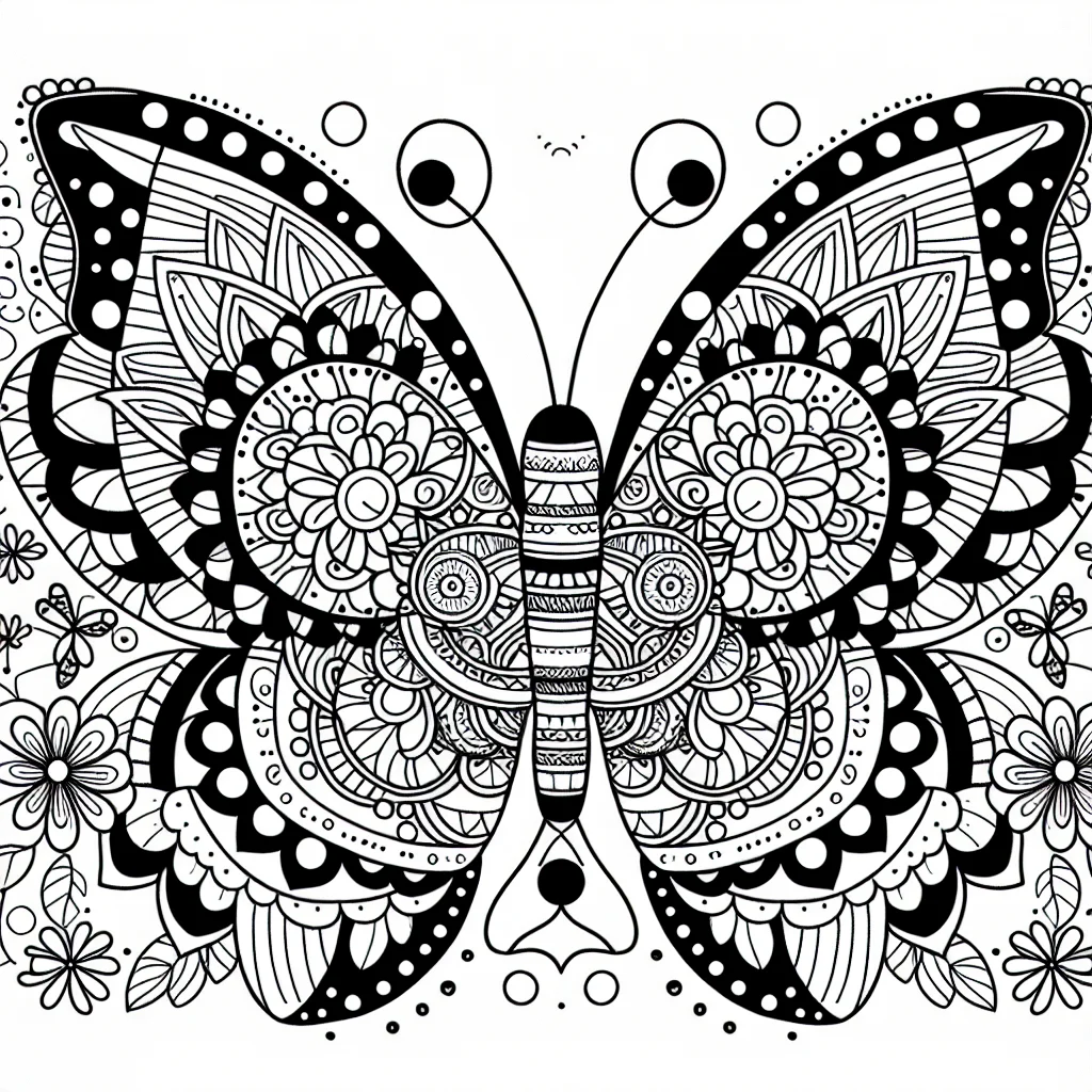 Coloriage papillon mandala à imprimer