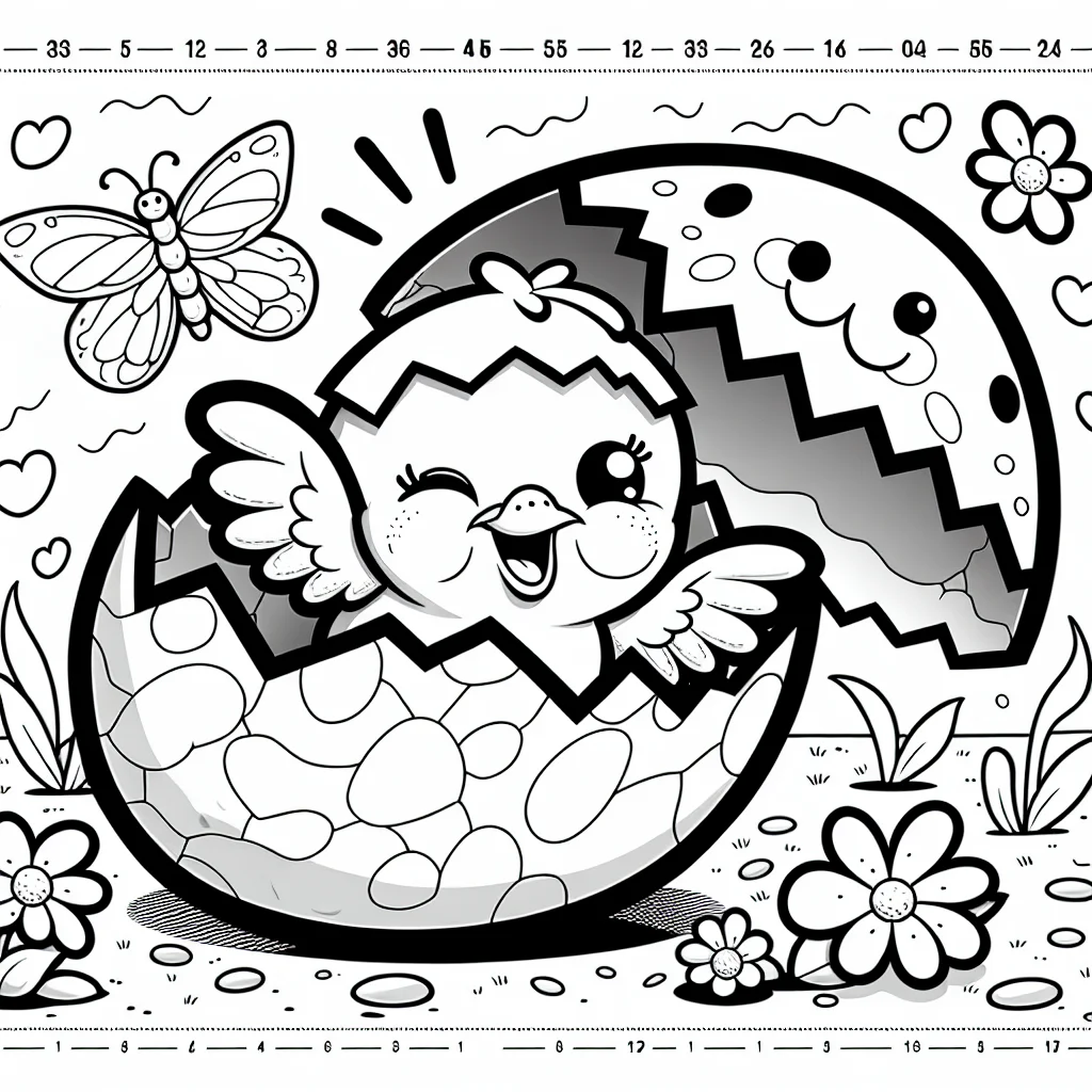 Coloriage poussin de Pâques à imprimer