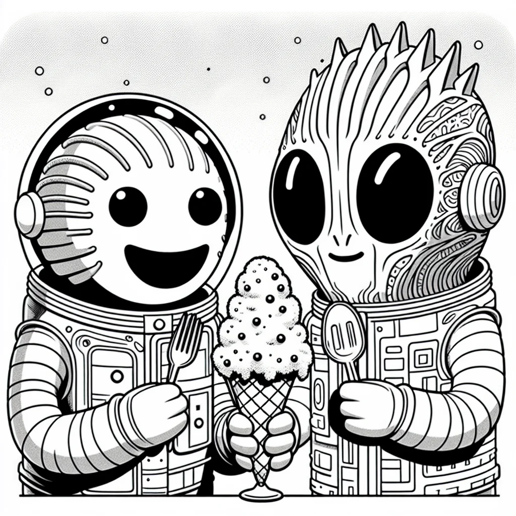 Lilo and Stitch sharing an ice cream on the beach coloring page for kids a imprimer