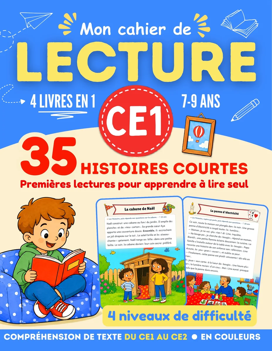 Mon cahier de Lecture CE1, 35 histoires pour lire et comprendre, 7-9 ans
