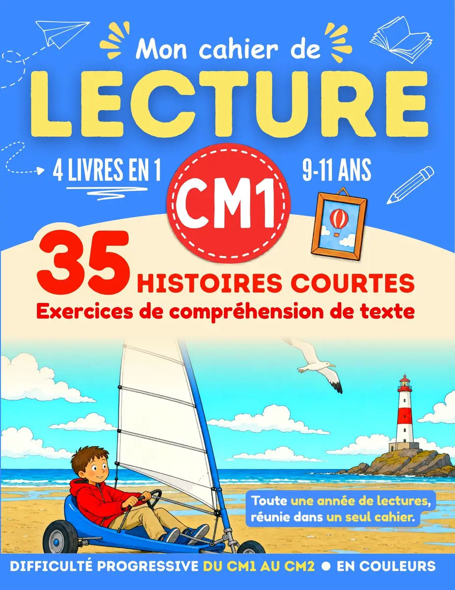 Couverture du livre Mon cahier de Lecture CM1, 35 histoires pour lire et comprendre, 9-11 ans