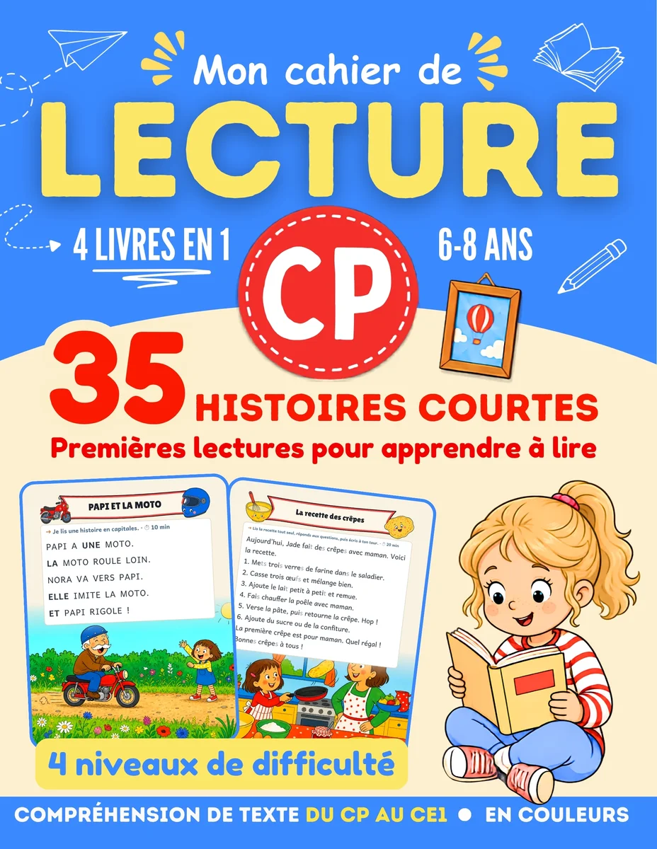 Mon cahier de Lecture CP, 35 histoires pour apprendre à lire, 6-8 ans