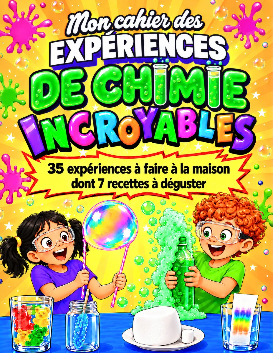 Mon cahier des Expériences de Chimie Incroyables, 35 expériences, 6-12 ans