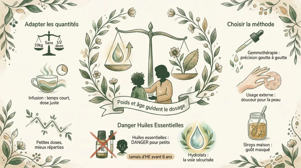 Préparation et dosage sécurisé des plantes médicinales pour les enfants
