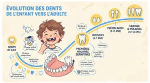 Les dents de lait et les dents définitives expliquées aux enfants