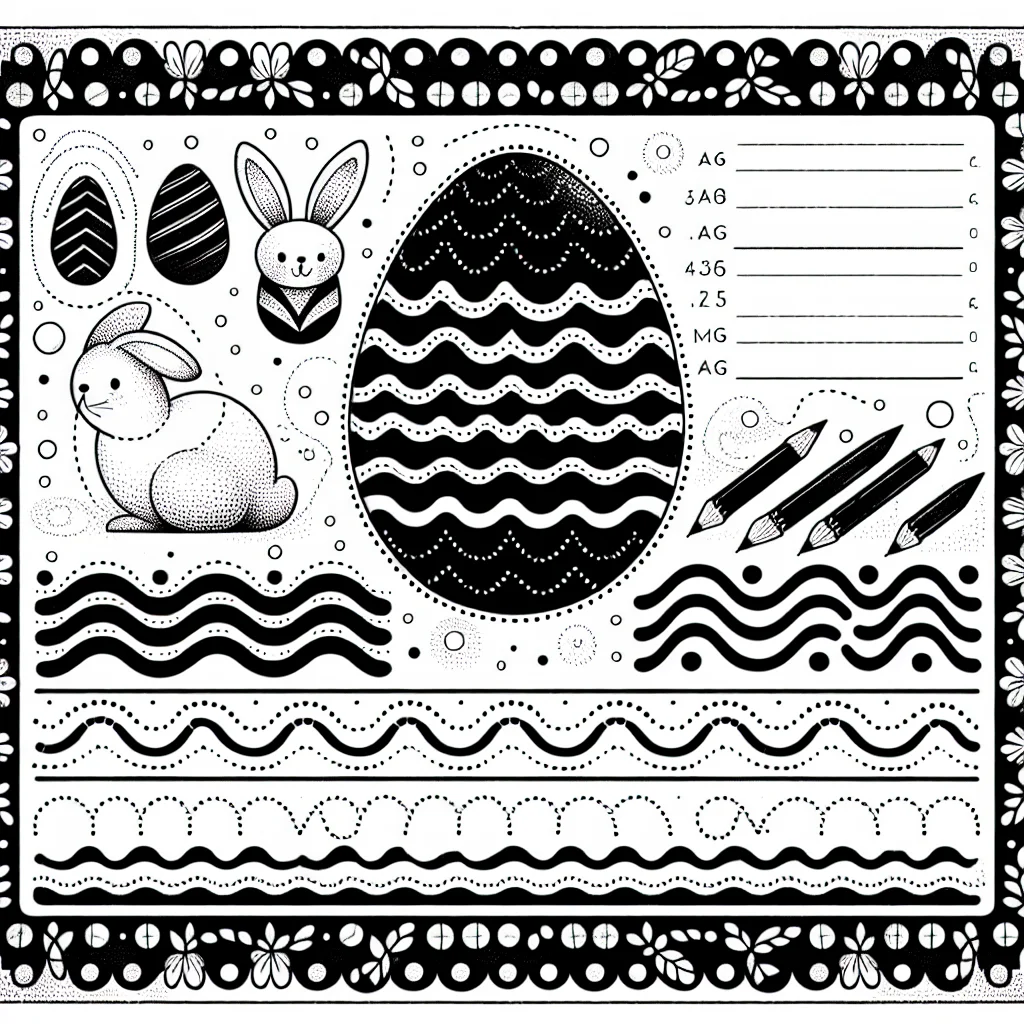 Fiche graphisme Pâques GS zigzags et vagues à imprimer