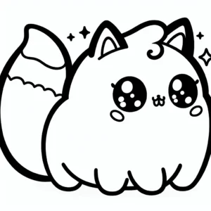 Coloriage kawaii chat mignon a imprimer pour enfant