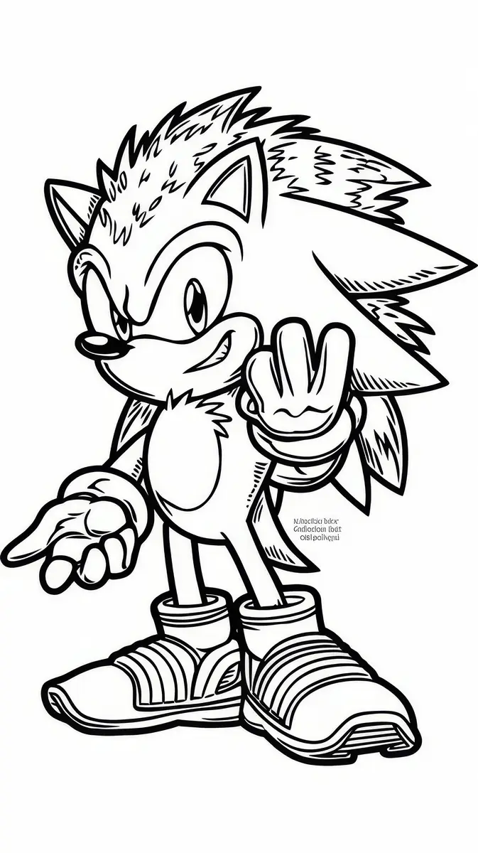 Coloriage Sonic le hérisson debout à imprimer