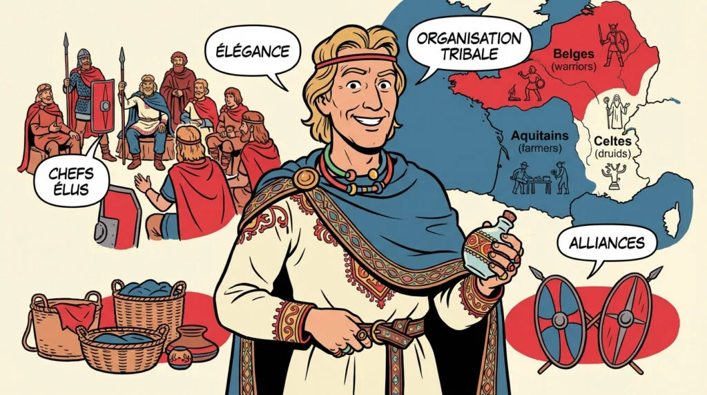 Représentation de la vie sociale et de l'élégance des tribus gauloises