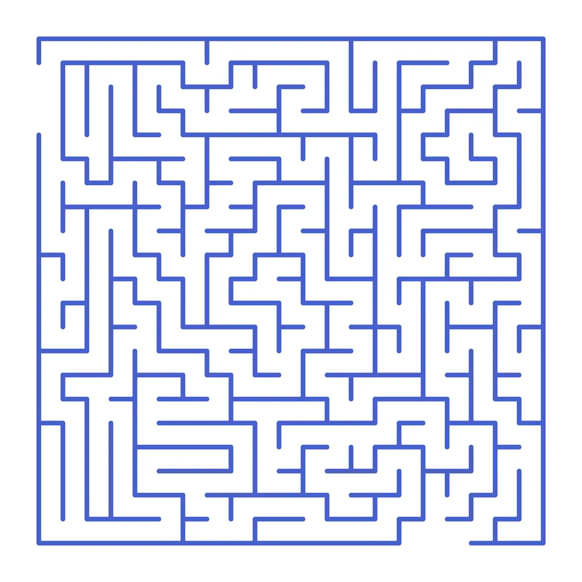 Labyrinthe carré bleu difficile pour enfant 7-10 ans à imprimer