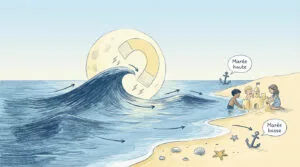 Marées enfants : pourquoi la mer monte et descend ?