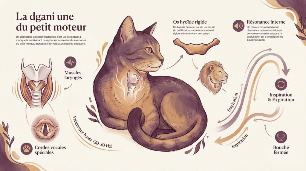 Chat domestique apaisé en train de ronronner sur un canapé