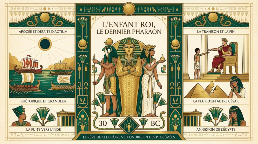 Représentation du jeune Césarion, fils de Cléopâtre et dernier pharaon d'Égypte