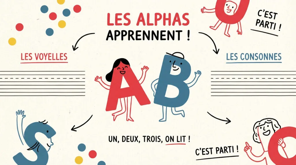 Enfants utilisant la méthode des Alphas pour apprendre le graphisme et la lecture