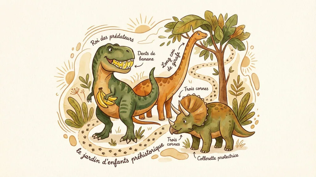 Illustration de dinosaures colorés pour enfants