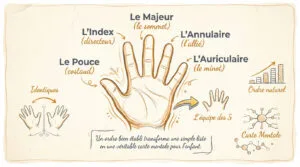 Les noms des 5 doigts de la main pour les enfants