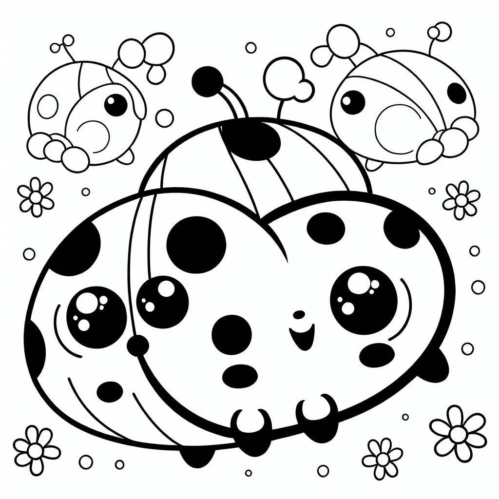 Coloriage Tikki la petite coccinelle magique kwami à imprimer