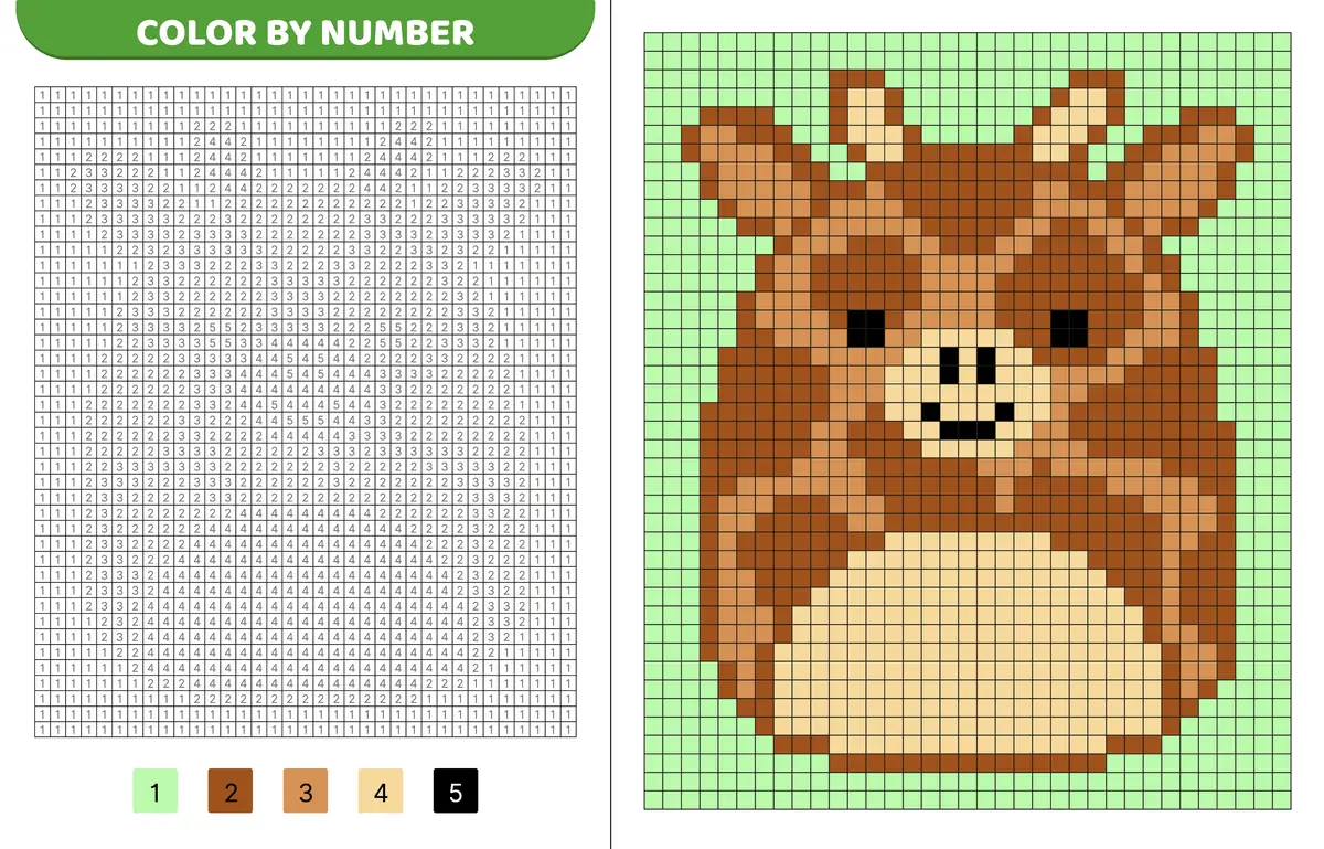 pixel art girafe a imprimer