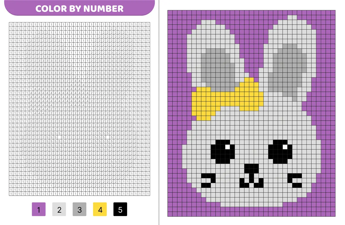 pixel art lapin mignon a imprimer