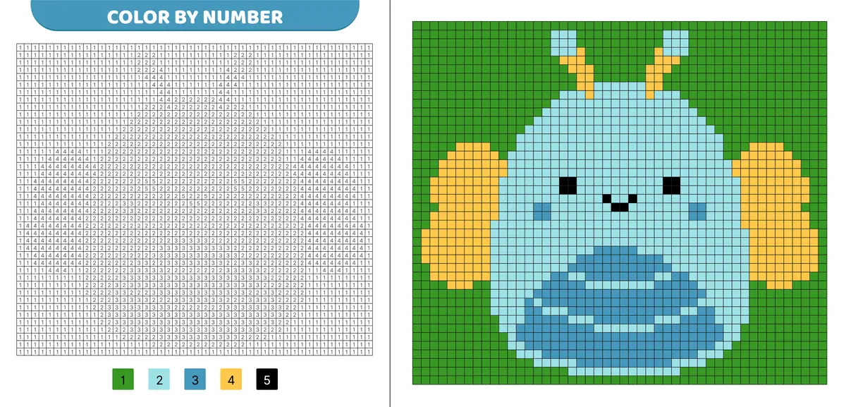 pixel art papillon bleu a imprimer