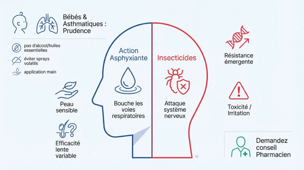 Comparaison entre traitement par asphyxie et insecticide contre les poux