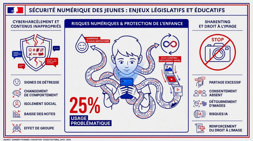 Enfant utilisant une tablette en toute sécurité sous surveillance