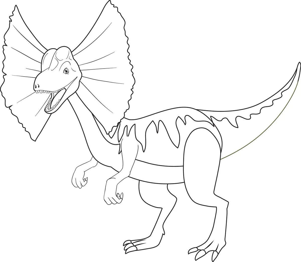 Coloriage dilophosaure à la collerette à imprimer