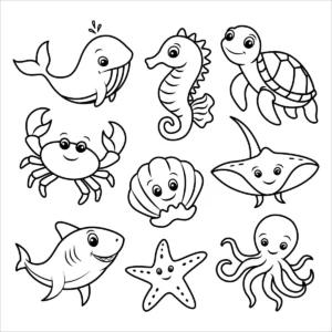 Coloriage animaux de la mer à imprimer