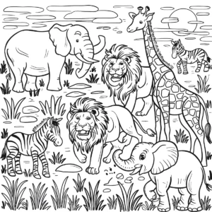 Coloriage animaux de la savane à imprimer