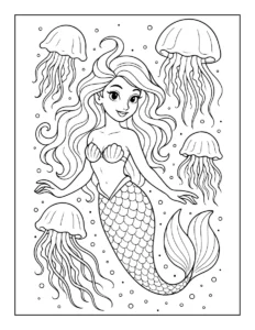 Coloriage sirène à imprimer : dessins gratuits pour enfants