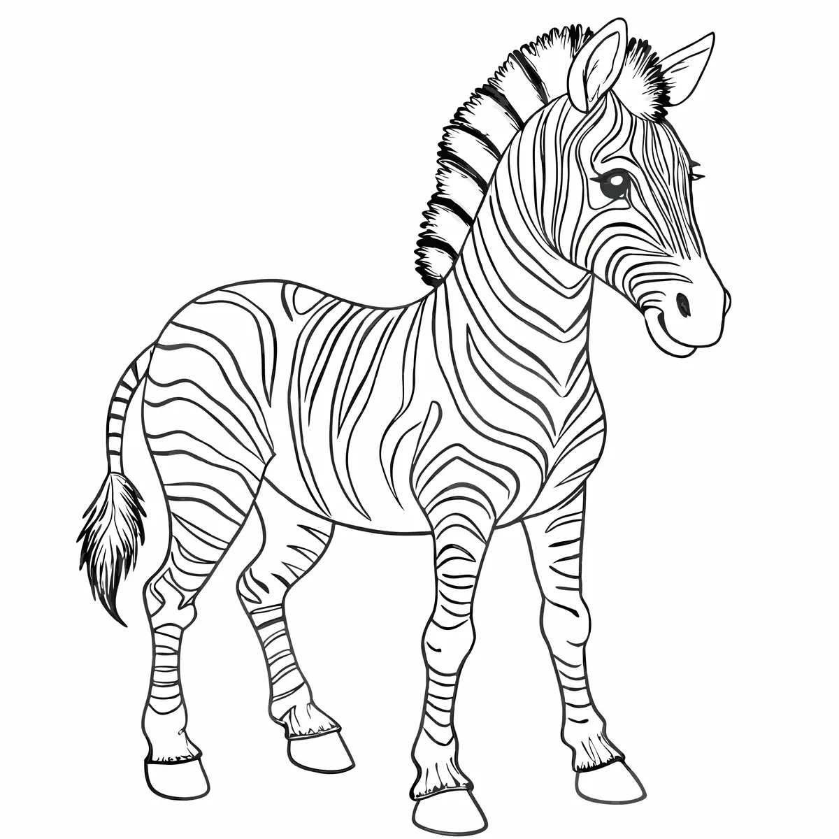 Coloriage zebre criniere en pointe musclee dynamique a imprimer