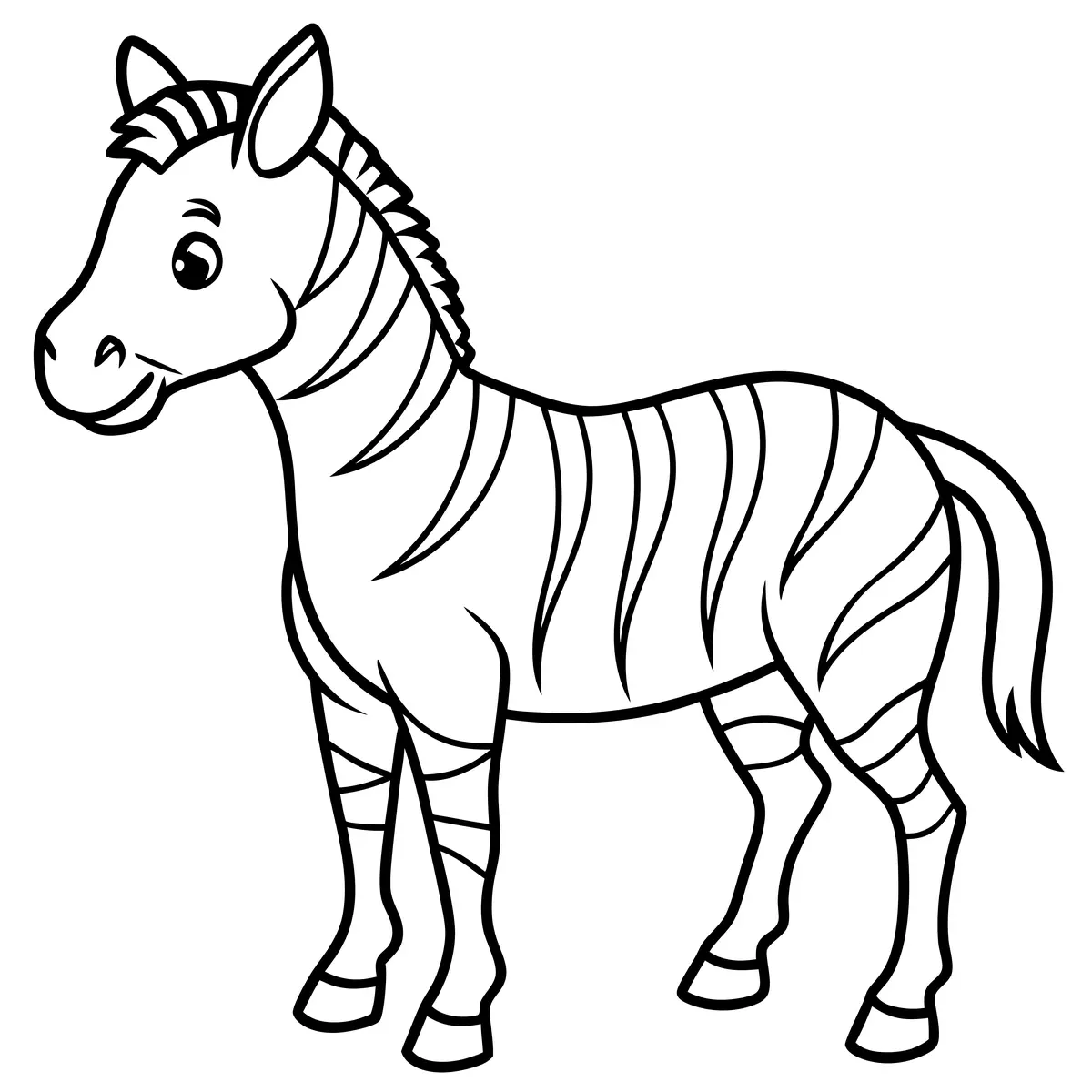 Coloriage zebre criniere touffue motifs ornes a imprimer