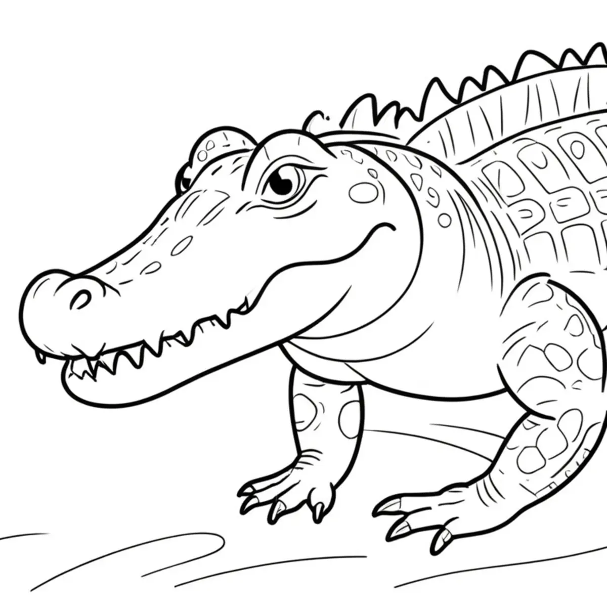 Coloriage crocodile réaliste à imprimer