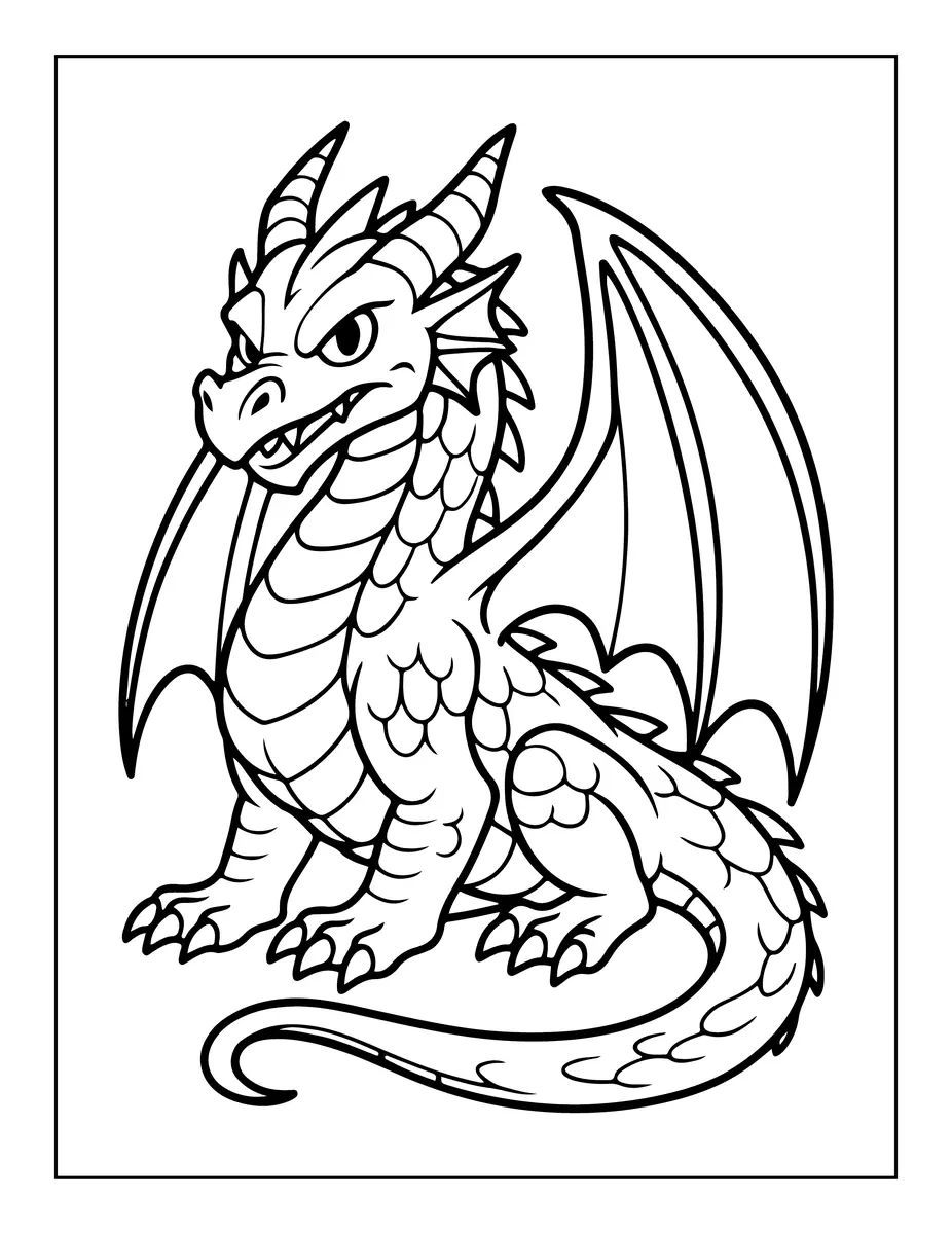dragon avec écailles à imprimer